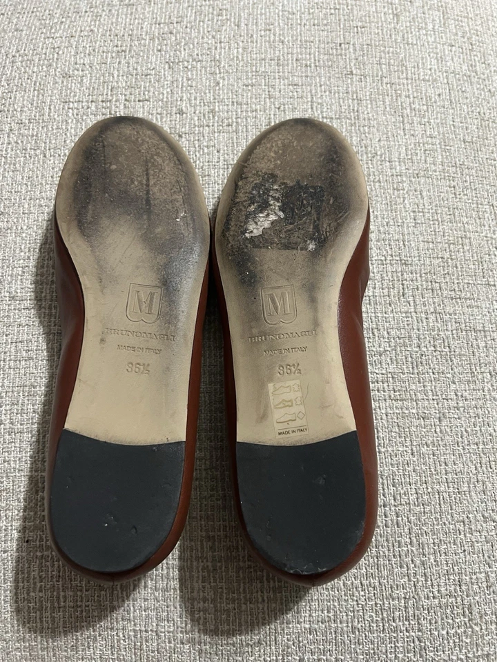 Bruno Magli Talla 36.5 EE. UU. Talla 6 Janina Tejido Plano Ballet Arco Tejido Marrón - ¡Bonito! Foto 2 de 4