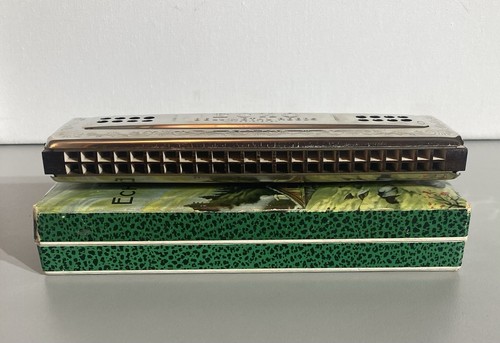 The Echo Harp Harmonica M Hohner Double Sided Key C/G Made In Germany 56/96 - Imagen 6 de 14