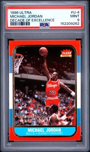 1996 FLEER ULTRA DECADE OF EXCELLENCE #U-4 MICHAEL JORDAN PSA 9