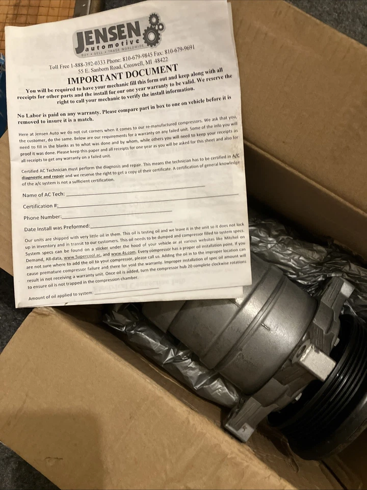 Compresor de aire acondicionado Reman para Cadillac DeVille 4,5 L/4,9 L - 1989 a 1993 - OE# 89018939 Foto 3 de 4