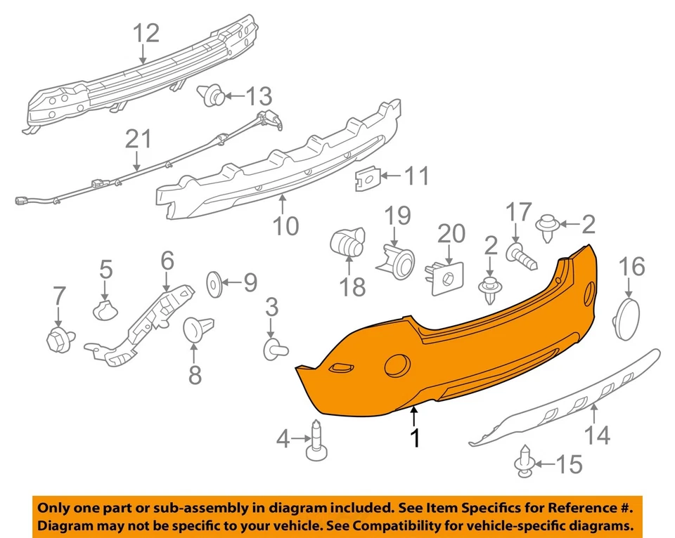 Conjunto de parachoques trasero usado para: Chevrolet Captiva Sport LS 2014 grado trasero Foto 3 de 4