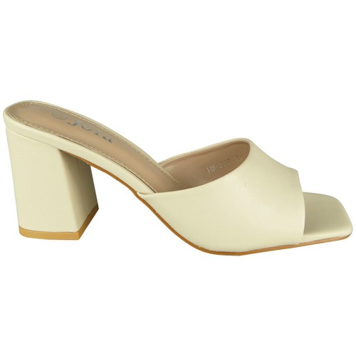 Sandals Mules Womens Ladies High Heel Summer Slip On Square Open Toe Comfy Size - Imagen 16 de 33