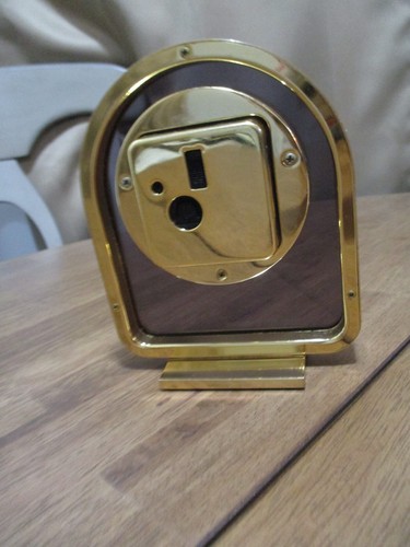 Vintage LORENZ Brass and Smoked Glass Mantle Clock Japan - Picture 12 of 14