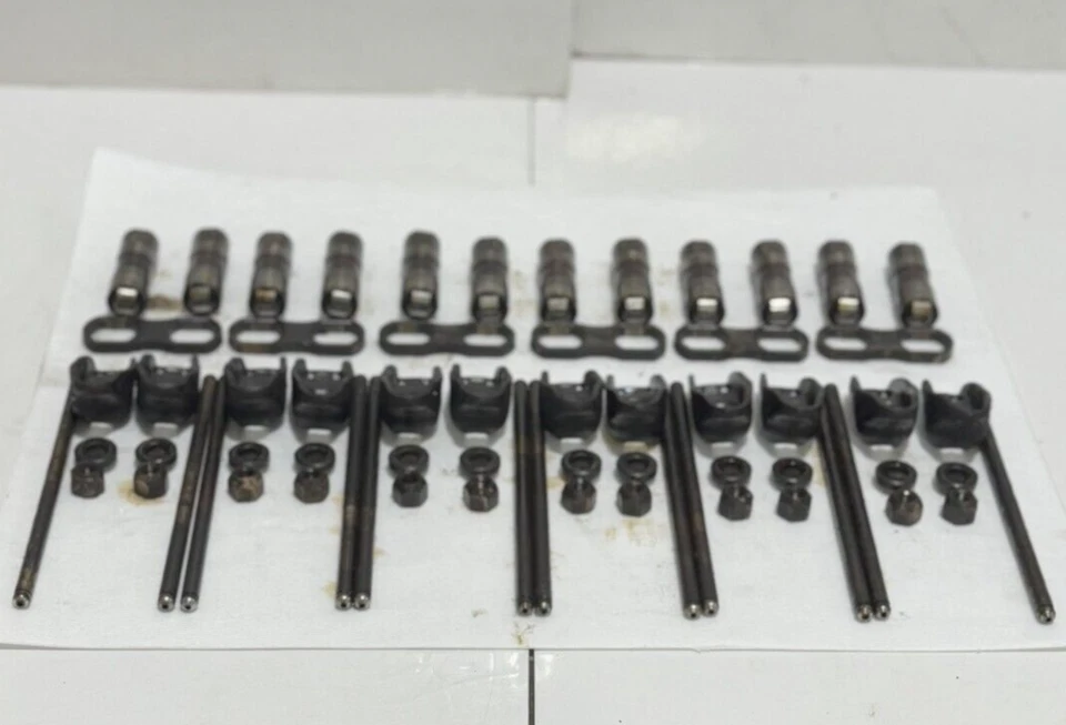 1987-1999 Chevrolet GMC V6 262 4.3L Rocker Arms / Nuts / Pushrods - Used OEM - Image 3 of 4