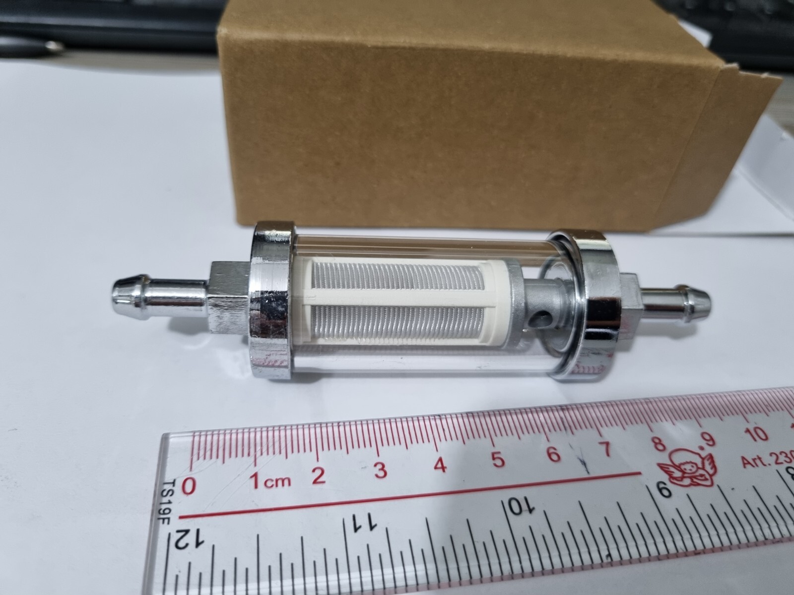 1/4" 6mm CHROME GLASS FUEL FILTER VW BEETLE FASTBACK TRANSPORTER T1 T2