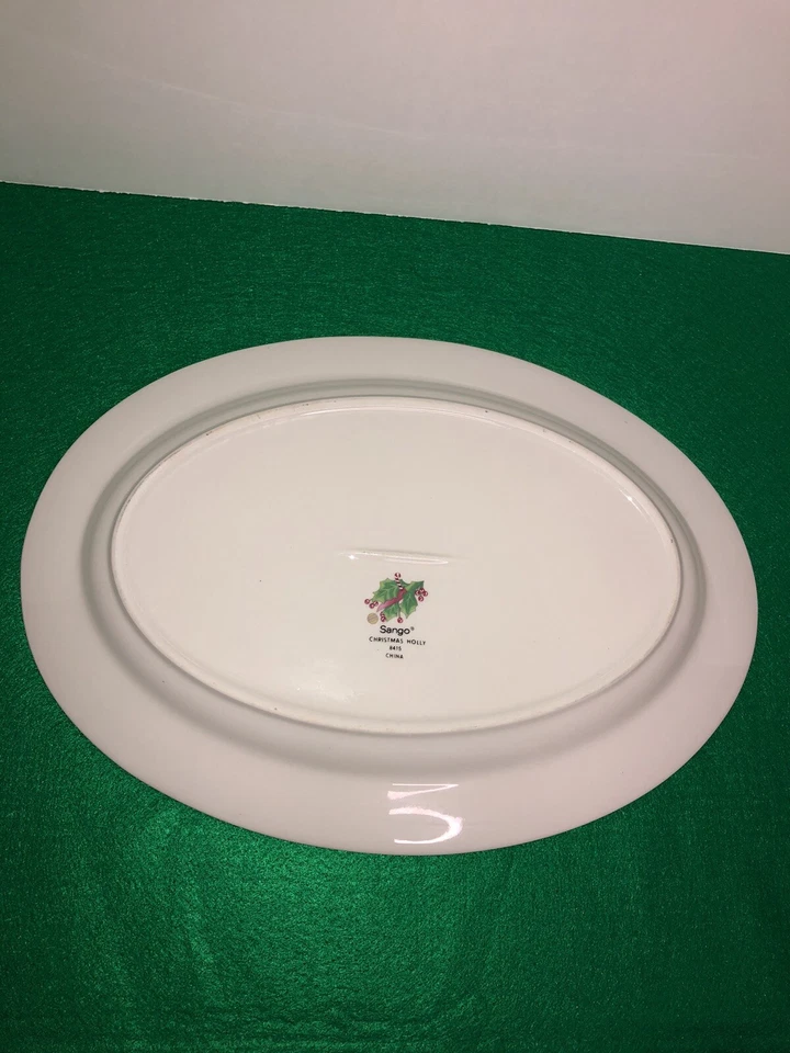 Sango 中国椭圆形餐盘冬青叶浆果金色装饰假日 13 — 第 3/3 张图片