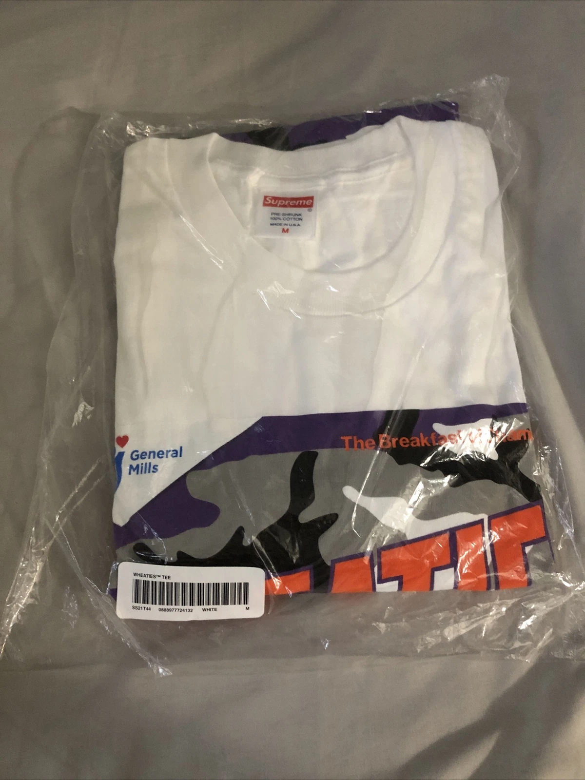 Tee shirt Supreme Wheaties taille M blanc SS21 neuf envoi rapide