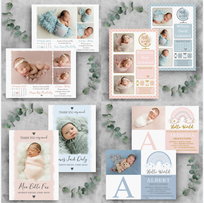 Personalisierte Baby Dankeskarten   Foto Geburtstag Dankeskarten   Neu Baby