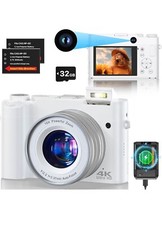 4K Digital Camera, 64MP Dual Cameras for Photography Autofocus Anti-Shake,