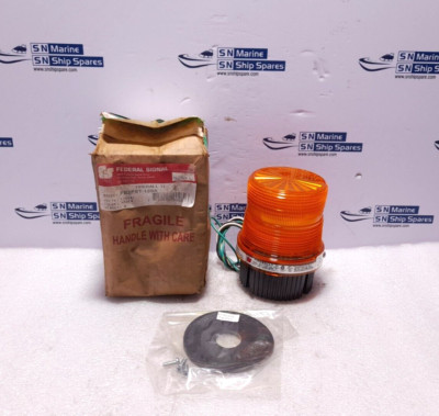 Federal Signal FB2PST-120A Ser B Fireball II Amber Strobe Light FB2PST 120V~ 0.2