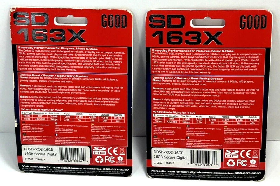 Delkin Devices - DDSDPRO316GB -  16GB Class 10 SDHC Memory Cards New in packs - Image 2 of 2