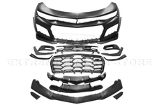 ZL1 1LE Style Front Bumper Cover Badgeless Upper Lower Grille For 16-18 Camaro