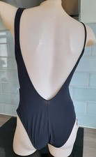 Argentovivo MAGNETE Black/Silver Low Back High Leg Swim Suit L