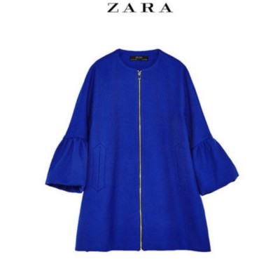 Manteau Femme Zara Manteau Bleu Electrique Zara ZARA Laine Manteau