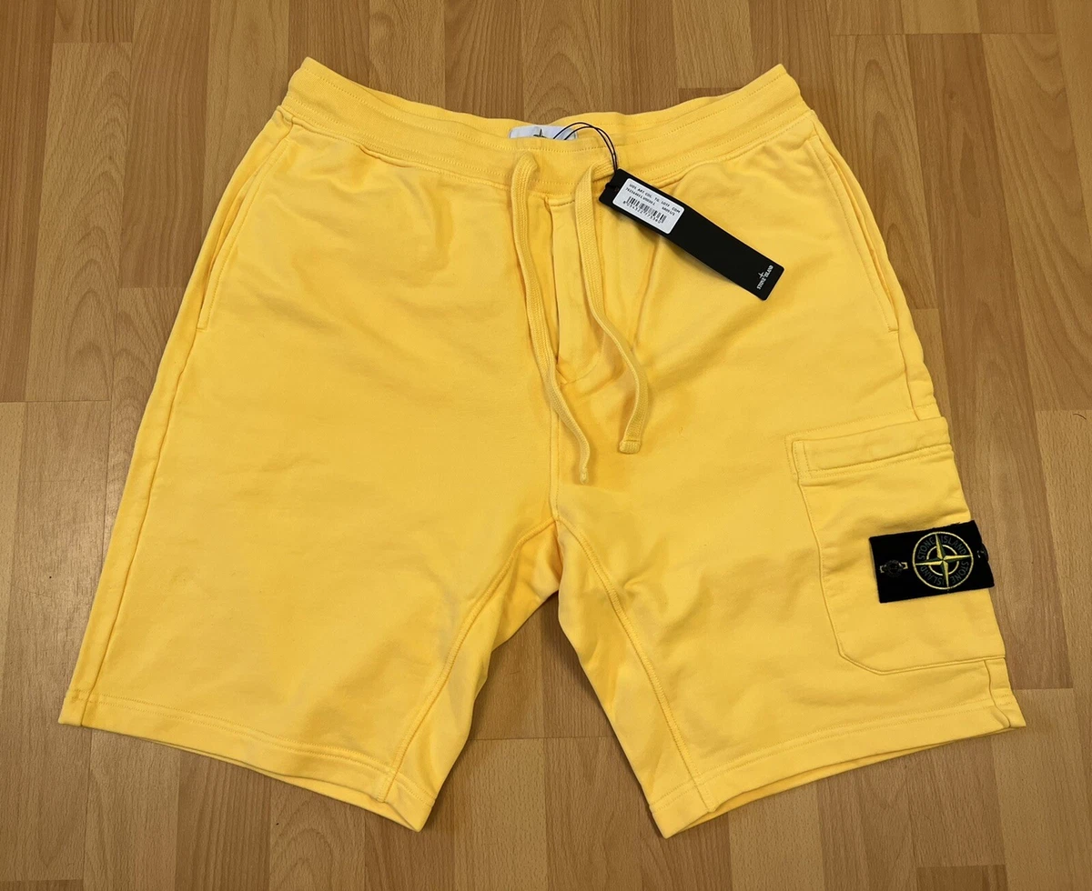 Stone island store yellow shorts