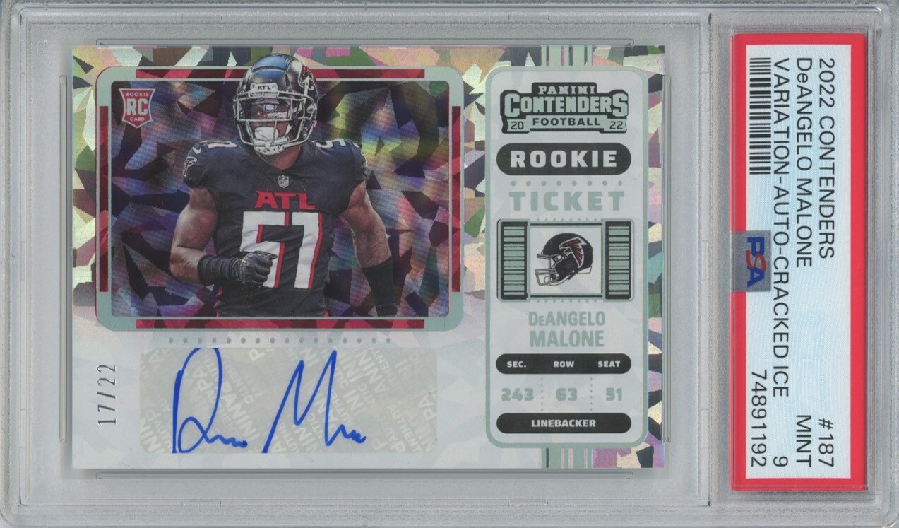 DeAngelo Malone Panini Contenders #187 Variation Autograph Cracked Ice