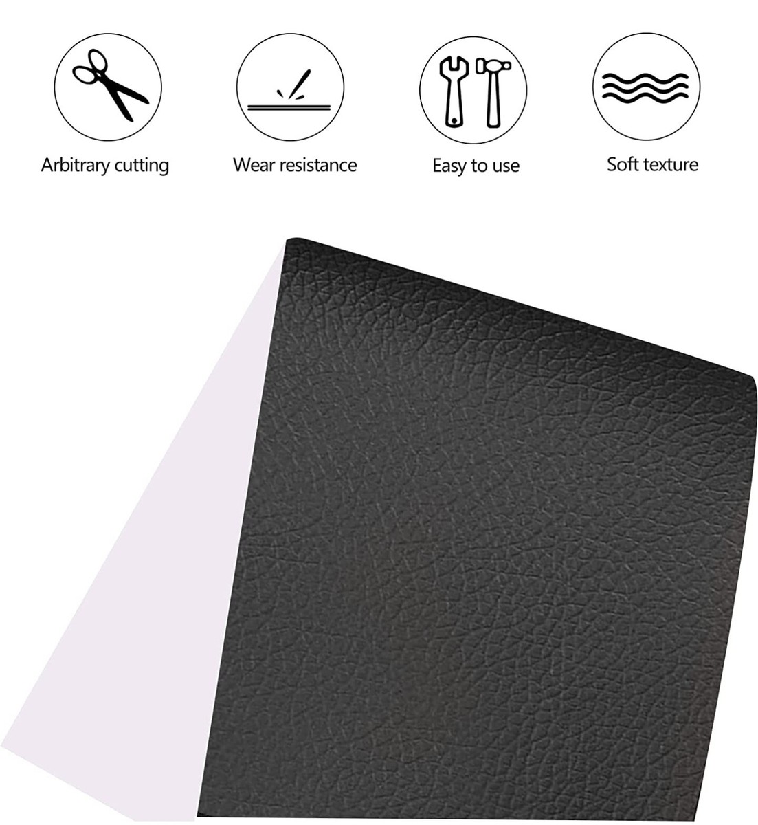 Pelle Adesiva Per Riparazioni 20x150cm | Per Divani, Sedili Auto | Grigio Chiaro | Facile Applicazione - Foto 3