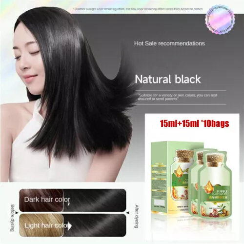 30mlx10 packs Natural Plant Hair Dye New_Botanical Bubble Hair Dye Shampoo Color - Picture 8 of 15