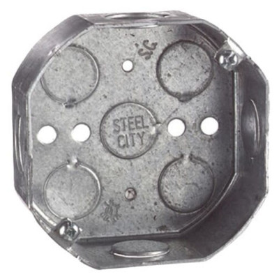 Steel City 541511234-25R, 4'' x 1/2'', Steel, Wall/Ceiling Mount, Octagon Box, 1pc