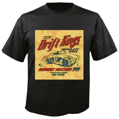 T-Shirt DRIFT KINGS CLASSIC CAR BURNOUT MASTERS ROAD CLASSICS HOT ROD V8 US CAR