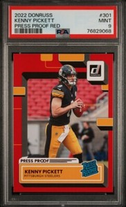 2022 Donruss Kenny Pickett #301 Press Proof Red PSA 9 Mint Steelers Eagles QB