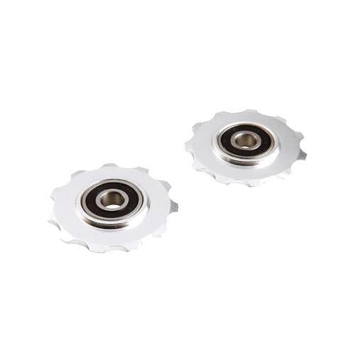 Galet derailleur p2r 9-10v. alu Argent a roulement 10dts (Jeu de 2