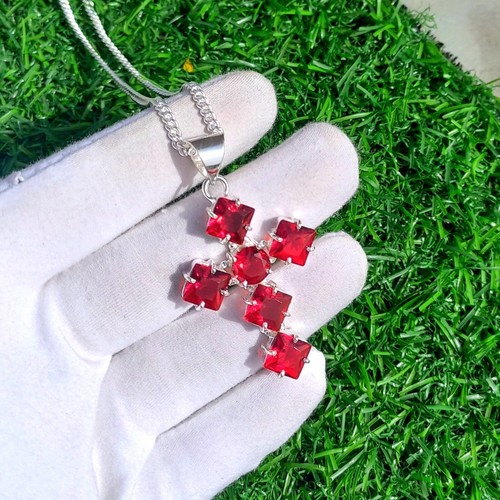 Ciondolo In Argento Con Granato Del Mozambico - Foto 13