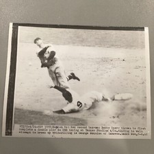 1948 Bobby Doerr Boston Red Sox George McQuinn NY Yankees Out Press Photo