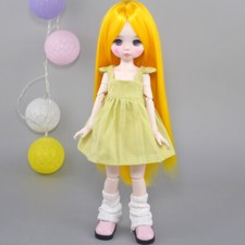 Cute Dress with Leg socks BJD Toys 1/6 Dolls Orange Hair Kids Gifts Assembled