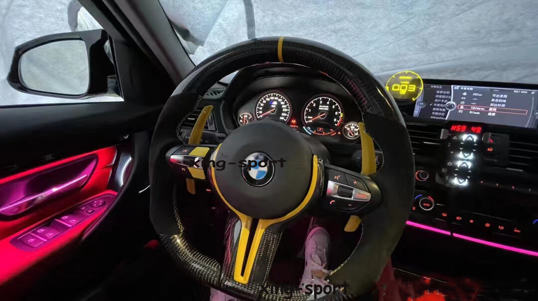 100Carbon Fiber Alcantara Steering Wheel + Trim for BMW M1 M2 M3 M4 M5