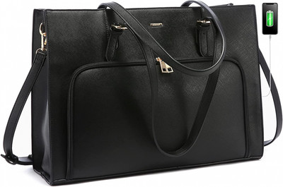 Laptop Bag for Women 15.6 inch Waterproof Work Tote Briefcase with Black 