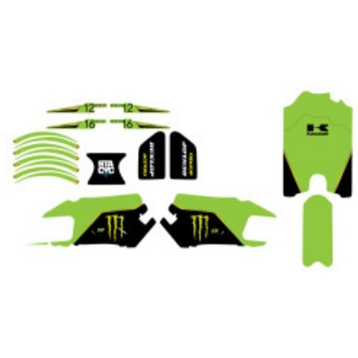 DCor Visuals Graphics Kit for STACYC Stability Cycles - Monster Energy - Green