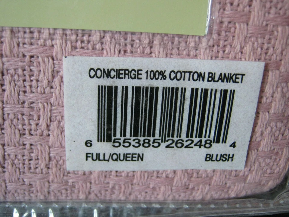 CONCIERGE Collection Full / Queen 100% Cotton Blanket (Blush ? looks Pink ) New - Image 2 of 4