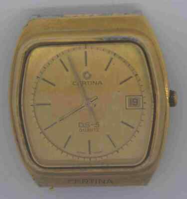 VTG CERTINA DS-5 Quartz Gold Plated Watch. Cal: 738. For Repairs