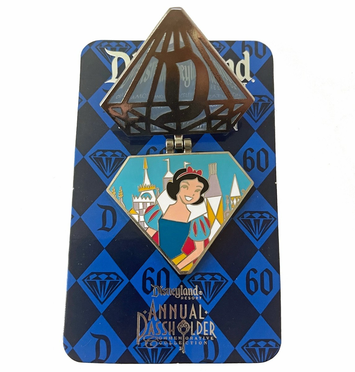 Disneyland 60th Anniversary Pin 2015 Diamond Decades AP Excl Snow