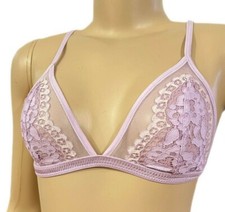 Victorias Secret Lace Triangle Unlined Wireless Bralette Bra Small Lilac