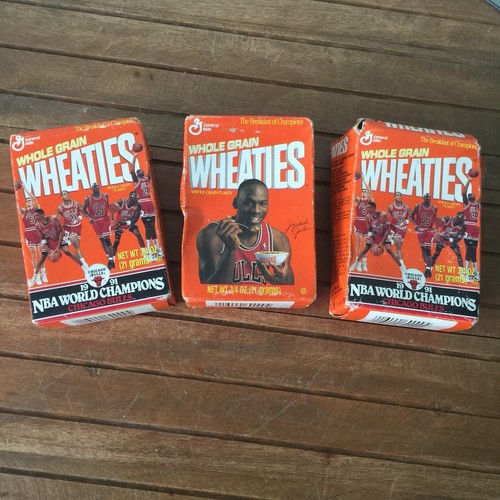3 lot wheaties michael jordan chicago bulls 91 champs mini box