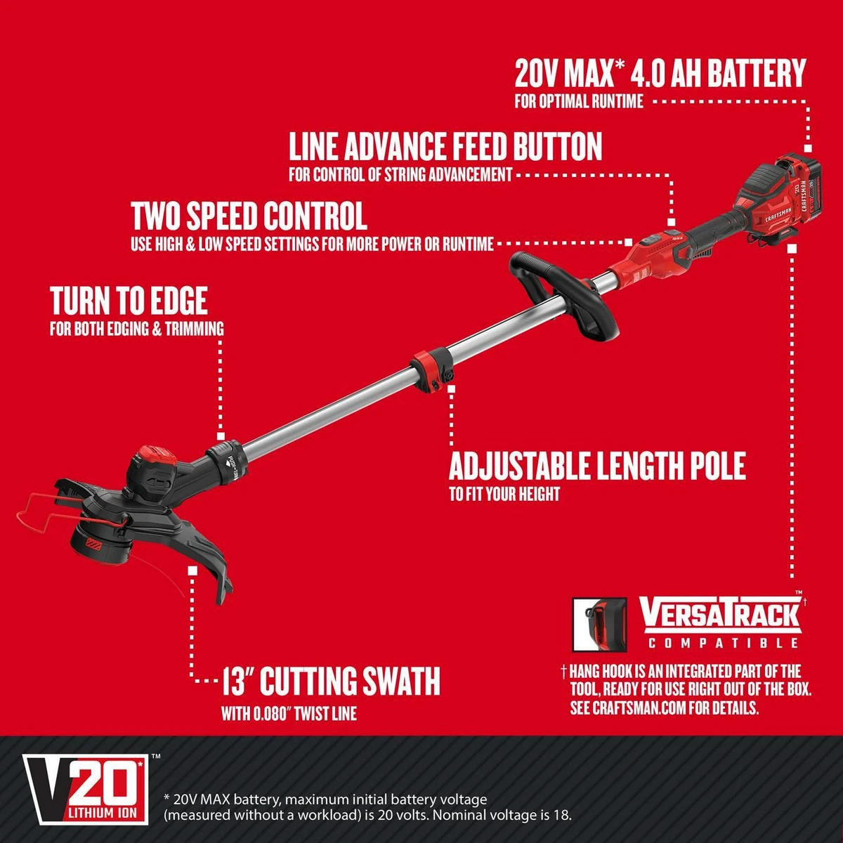 Craftsman 20 volt trimmer new arrivals