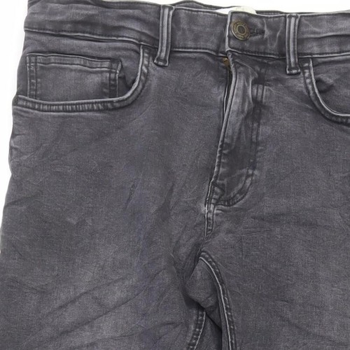 Pantalones de mezclilla ajustados de algodón gris Easy para hombre talla 30 en L32 con cremallera regular - Imagen 6 de 10