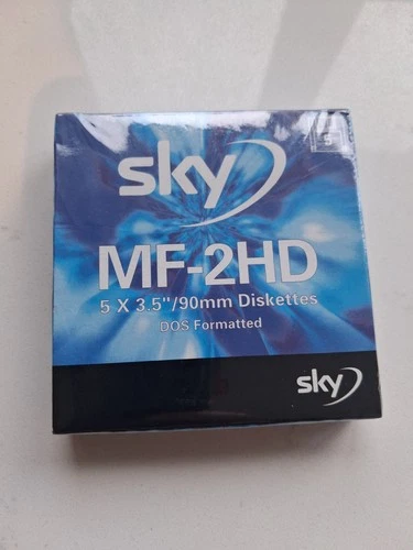 SKY MF-2HD Diskettes 3.5" inches / 90mm x5 Pack BRAND NEW & SEALED