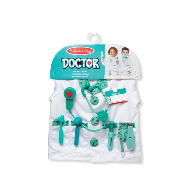 Costume de docteur Melissa & Doug avec accessoires interactifs et blouse lavable