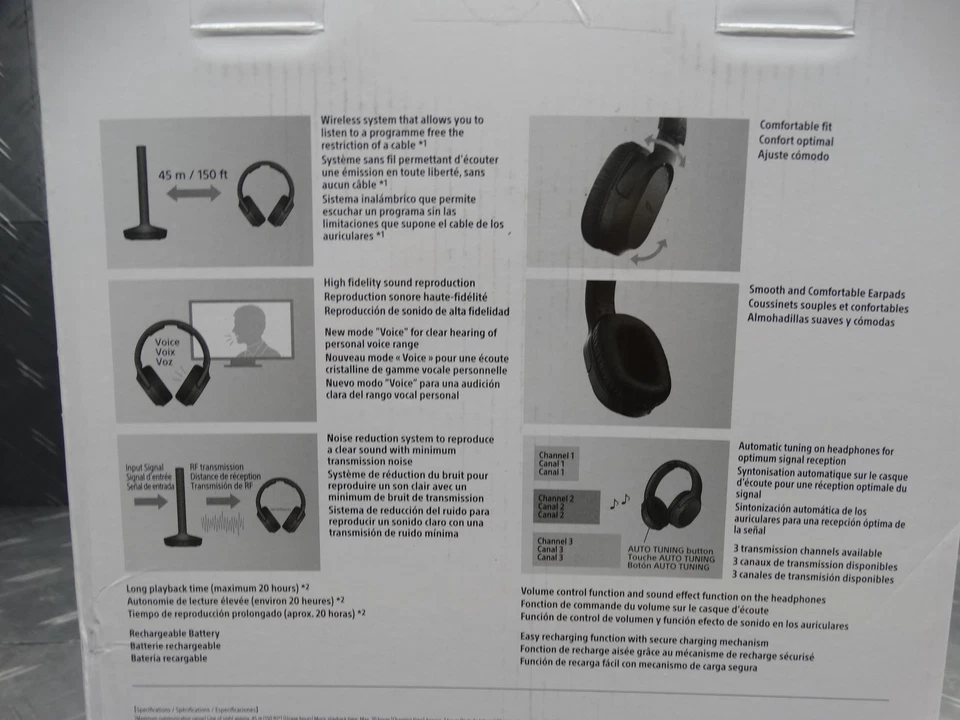 Sony Wireless Stereo Headphone System with Transmitter Dock for TV WH-RF400 - Image 3 of 4