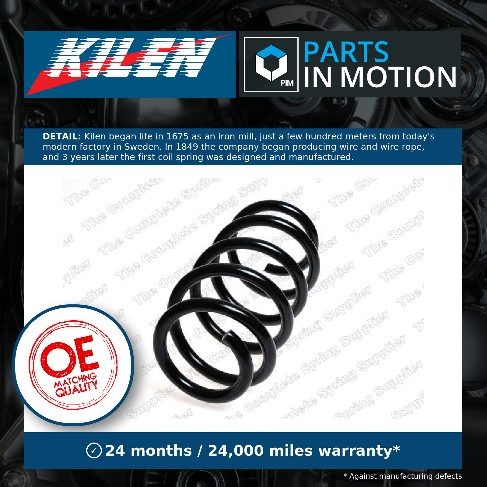 Coil Spring fits FIAT DUCATO 250 3.0D Front 2006 on Suspension Kilen 50711909