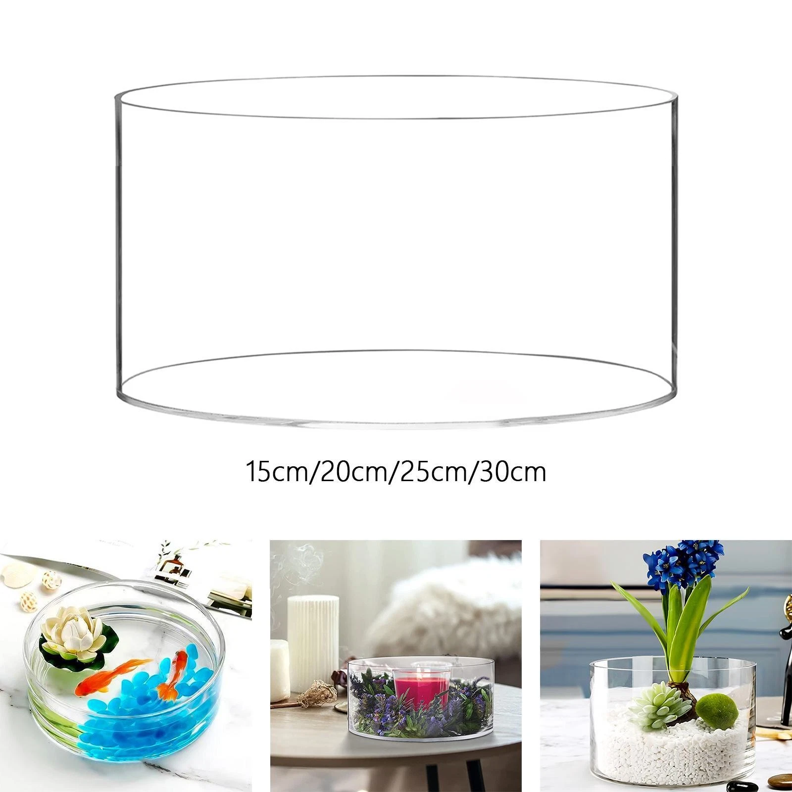 Acrylic Vases Flowers Round Planter Fashion Flowerpot Round Clear Vases