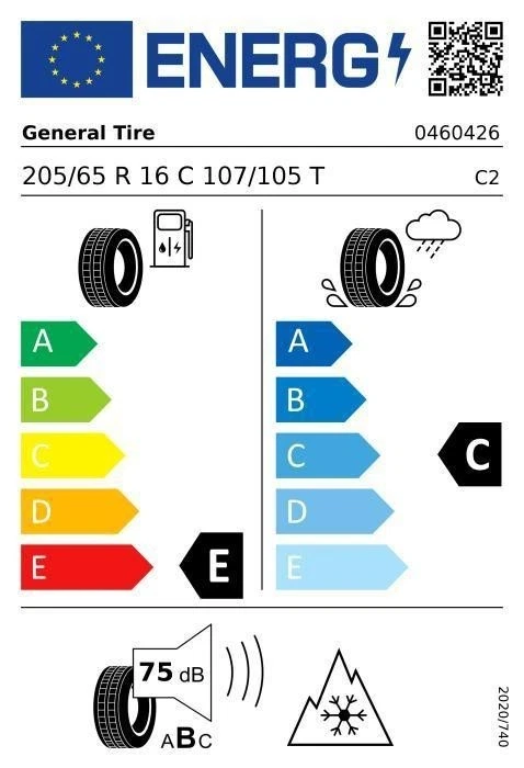 205/65R 16C 107/105T TL GENERAL Grabber AT3 XL FR 3PMSF Ganzjahresreifen Offroad - Bild 2 von 2