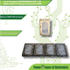 Lot of 5 Seagate ST6000NM0034 6TB 7.2K 12Gb/s SAS 3.5" Enterprise Hard Drive HDD