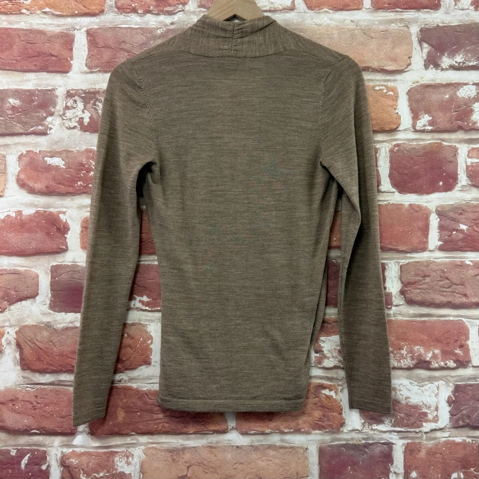 The Limited Sweater Womens S Brown Merino Wool Blend Surplice Wrap Lightweight - Image 3 of 4