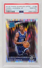 2018 Optic JAREN JACKSON JR. Shock Refractor Rookie Card PSA 10 Gem Mint. rookie card picture