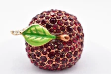 Betsey Johnson Crystal Fall Apple Red Gold Statement Cocktail Ring Size 7.5 NWT