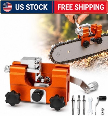 Chainsaw Sharpener Portable Lightweight Hand Crank Chain Sharpening Jig US